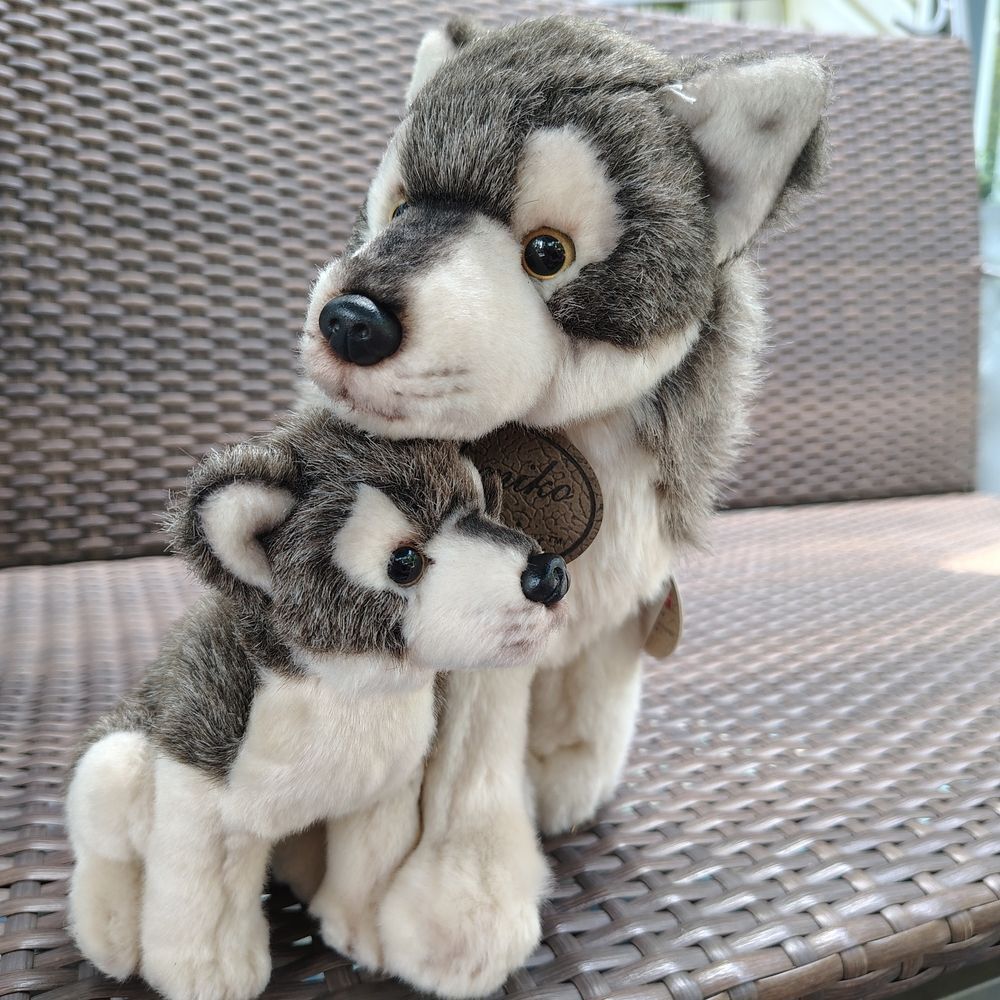 Realistic Wolf Plush Toy Set